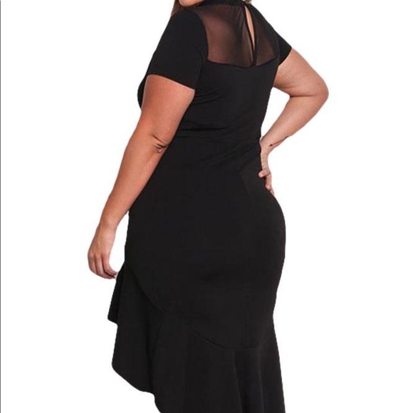 Mesh Neck High-Low Dress - Picture 3 of 4